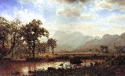 Bierstadt, Albert Haying, Conway Meadows oil painting on canvas